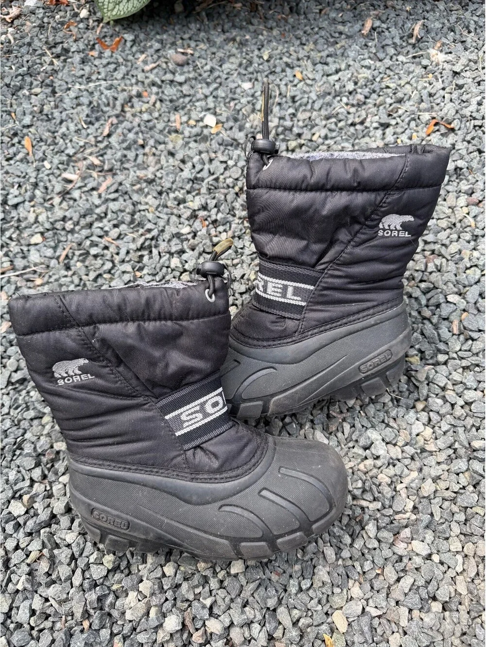 Kids Flurry Black Gray Winter 100% Waterproof Boots Size 12